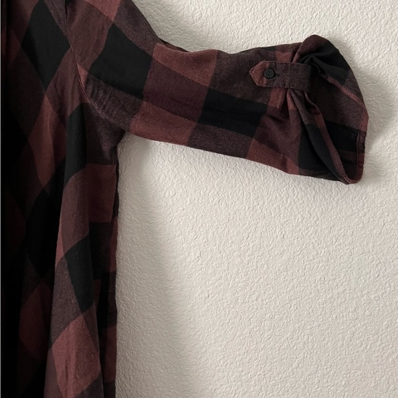 Knox Rose Open Cardigan SZ Sm Red Black Buffalo Plaid Pattern. - Picture 2 of 5